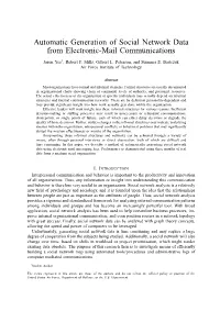 Automatic Generation of Social Network Data from Electronic-Mail Communications