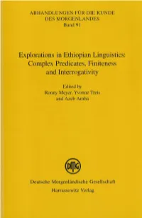 Explorations in Ethiopian Linguistics: Complex Predicates, Finiteness and Interrogativity