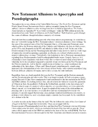 New Testament Allusions to Apocrypha and Pseudepigrapha