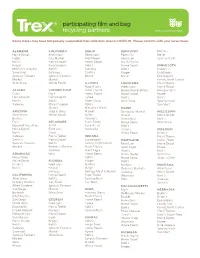 Participating Film and Bag Recycling Partners Trex.Com/Recycling