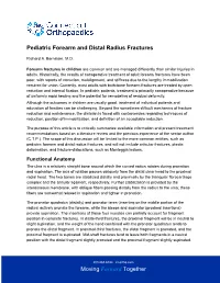 Pediatric Forearm and Distal Radius Fractures