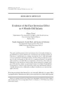 Evidence of the Face Inversion Effect in 4-Month-Old Infants