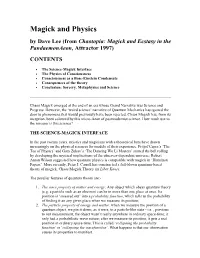 Magick and Physics by Dave Lee (From Chaotopia: Magick and Ecstasy in the Pandaemonaeon , Attractor 1997) CONTENTS