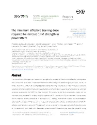Minimum Effective Training Dose for 1RM Strength in Powerlifters: Semi-Structured Interviews with Elite PL Athletes and Highly Experienced PL Coaches Methods