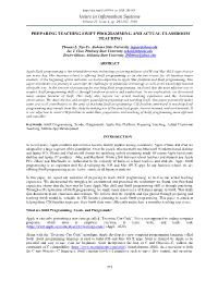 Preparing Teaching Swift Programming and Actual Classroom Teaching