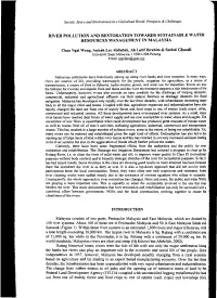 River Pollution and Restoration Towards Sustainable Water Resources Management in Malaysia Abstract Introduction