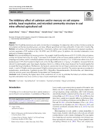The Inhibitory Effect of Cadmium And/Or Mercury on Soil Enzyme Activity, Basal Respiration, and Microbial Community Structure in Coal Mine–Affected Agricultural Soil