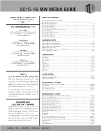 2015-16 Mw Media Guide