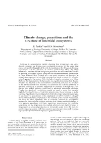 Climate Change, Parasitism and the Structure of Intertidal Ecosystems