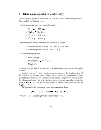 7 Klein Correspondence and Triality