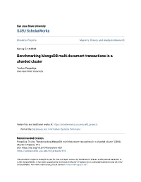 Benchmarking Mongodb Multi-Document Transactions in a Sharded Cluster