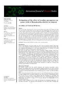 Estimation of the Effect of Weather Parameters on Castor Yield Of