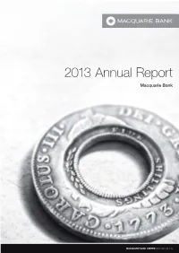 Extracts from the Macquarie Bank Limited 2013 Annual Report PDF 1