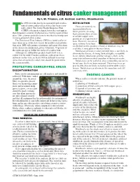 Fundamentals of Citrus Canker Management by L.W