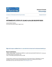 Intermediate Steps of Loline Alkaloid Biosynthesis