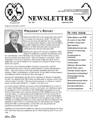 NEWSLETTER Founded 1845 No
