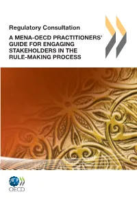 Regulatory Consultation: a MENA-OECD Practitioners' Guide