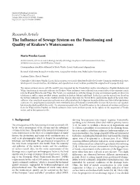 Research Article the Influence of Sewage System on the Functioning and Quality of Krakow’S Watercourses