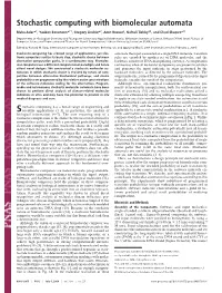 Stochastic Computing with Biomolecular Automata