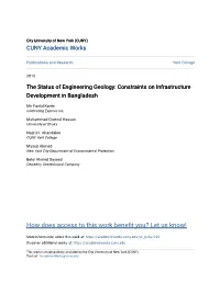 The Status of Engineering Geology: Constraints on Infrastructure Development in Bangladesh