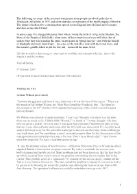 1 the Following Are Some of the Personal Testimonies from People Involved in the Fire at Windscale, Sellafield, in 1957 and Some