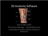 3D Anatomical Visualization Software