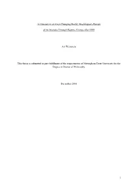 A Constant in an Ever-Changing World: Washington's Pursuit of Its