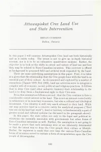 Attawapiskat Cree Land Use and State Intervention