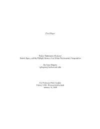 Final Paper Walter Ruttmann's Weekend: Sound, Space and The