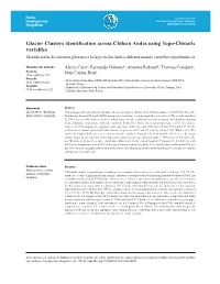 Glacier Clusters Identification Across Chilean Andes Using Topo-Climatic