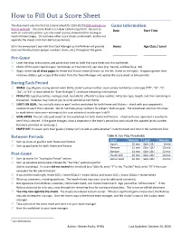 How to Fill out a Score Sheet