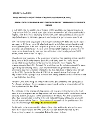 Resolution of Failing Banks Through the Establishment of Bridge Banks