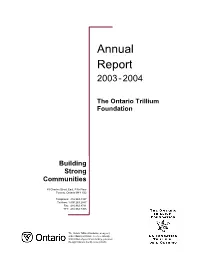 Annual Report for the Fiscal Year 2003-2004
