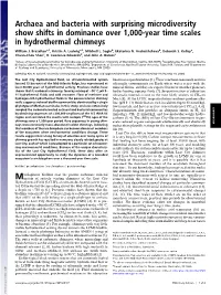 Archaea and Bacteria with Surprising Microdiversity Show Shifts in Dominance Over 1,000-Year Time Scales in Hydrothermal Chimneys