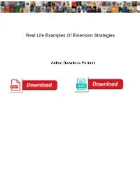 Real Life Examples of Extension Strategies