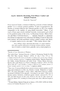 Angelis: Inductive Reasoning, Post-Offence Conduct and Intimate Femicide David M