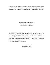 Armed Conflict and Coping Mechanisms of Disabled