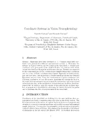 Coordinate Systems in Vision Neurophysiology