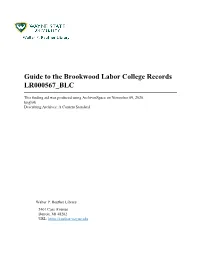 Guide to the Brookwood Labor College Records LR000567 BLC