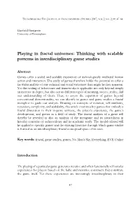 Playing in Fractal Universes: Thinking with Scalable Patterns in Interdisciplinary Game Studies
