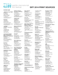 Siff 2014 Print Sources