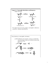 Chapter 11: Nucleophilic Substitution and Elimination Walden Inversion