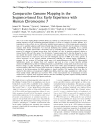 Comparative Genome Mapping in the Sequence-Based Era: Early Experience with Human Chromosome 7