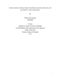 Do Task Instructions Influence Readers' Topic Beliefs, Topic Belief Justifications, and Task Interest? a Mixed Methods Study