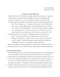 "Metaphysical" Possibility Revisited