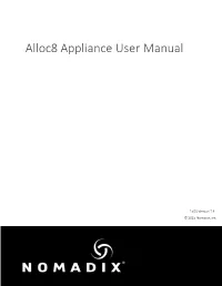 Nomadix Alloc8 Appliance User Manual