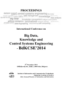 Proceedings of the Bdkcse'2014