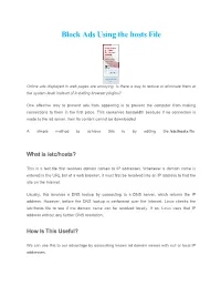 Block Ads Using the Hosts File