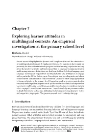 Chapter 7 Exploring Learner Attitudes in Multilingual Contexts