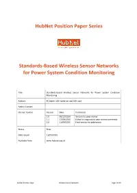 Hubnet Position Paper Series Standards-Based Wireless Sensor